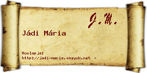 Jádi Mária névjegykártya